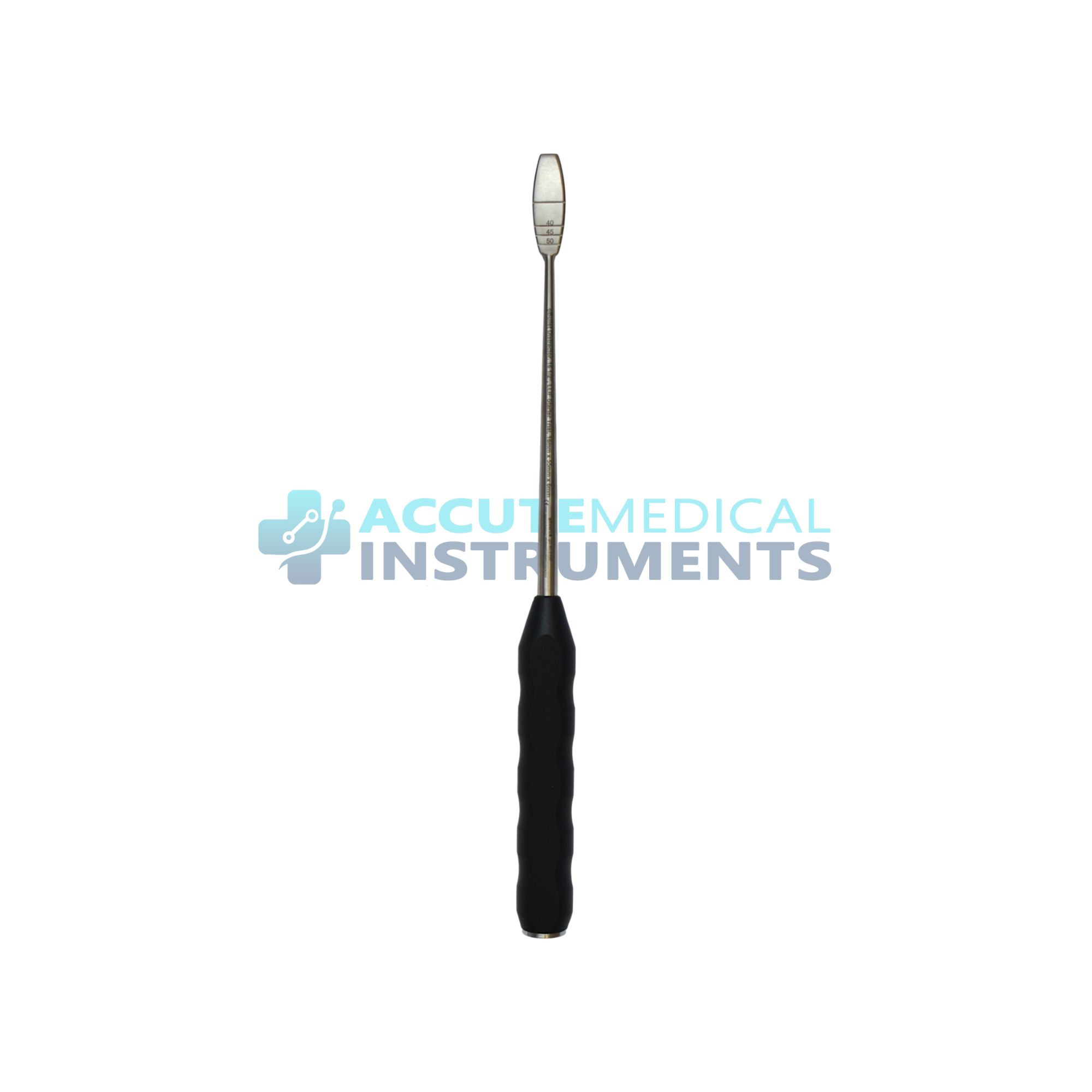 Bullet Distractor 16 – 1.2″, LLIF Starter Trial, 18mm × 55mm × 10mm, with Graduations, Silicone Handle, Black, Threaded