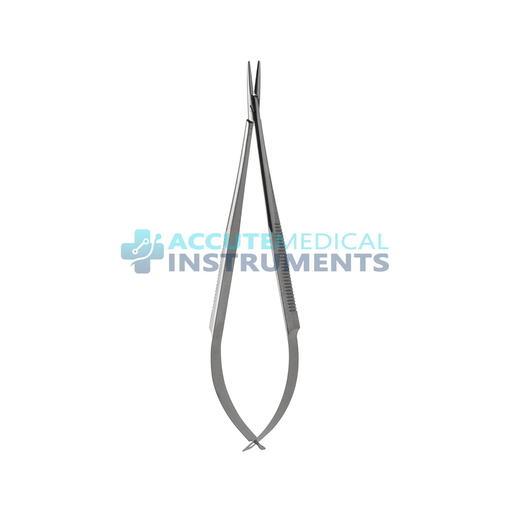 Castroviejo Needle Holder 5½″ Curved Without Lock – Smooth Tips