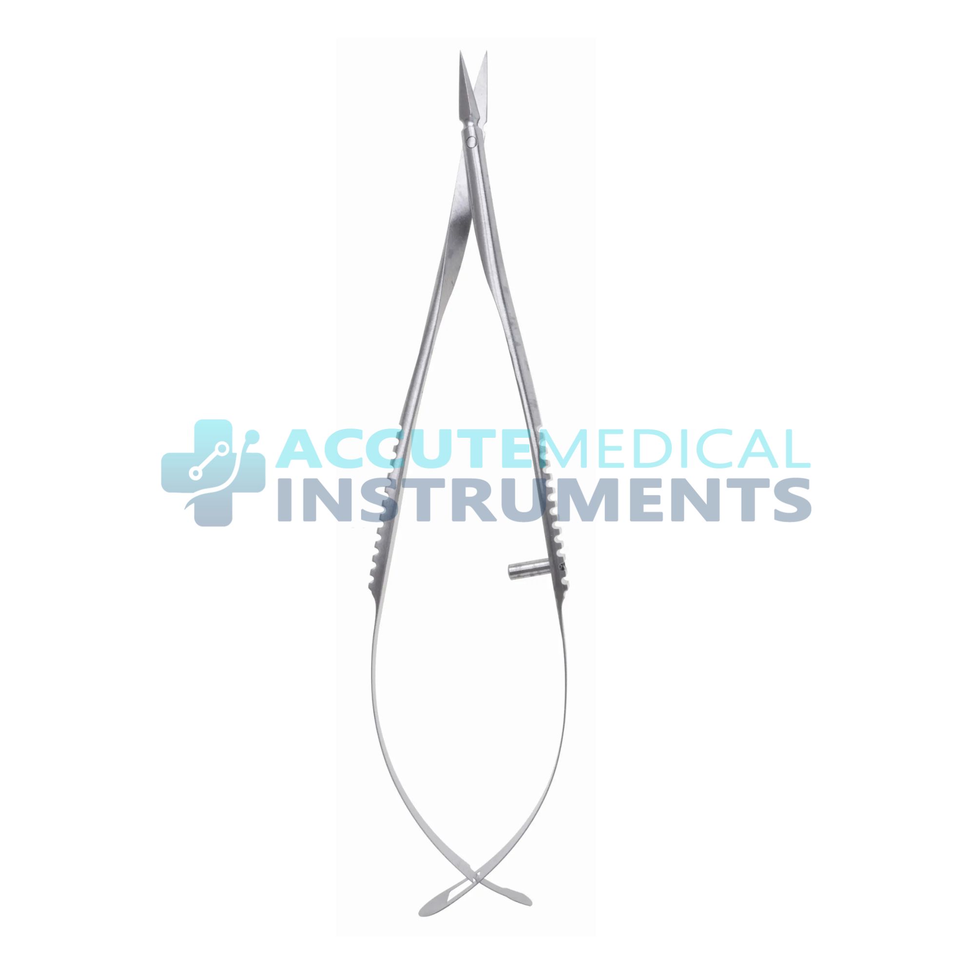 Vannas Micro Scissors 3¼″ – Fine Curved, Sharp, Squeeze Handle | Surgical Micro Scissors