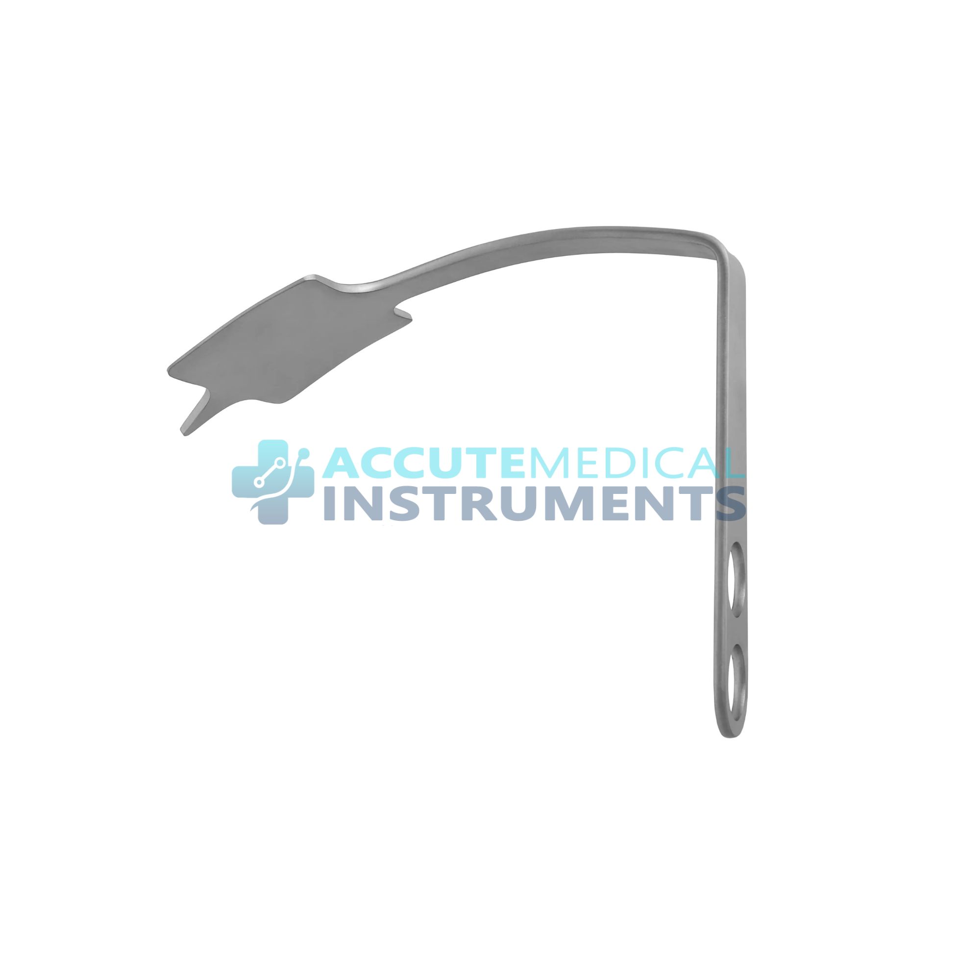 Bent Hohmann Retractor 8″ – 70mm Blade, 90° Angle, 7″ Working Length, Blunt End, 2 Holes