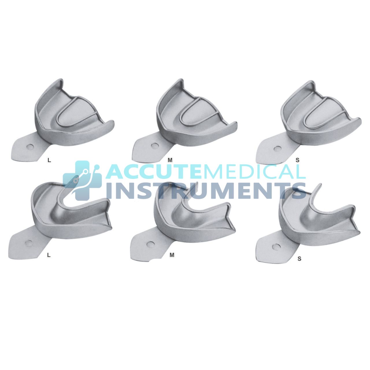 Solid Impression Tray with RIM Lock – Upper & Lower (6 Piece Set)