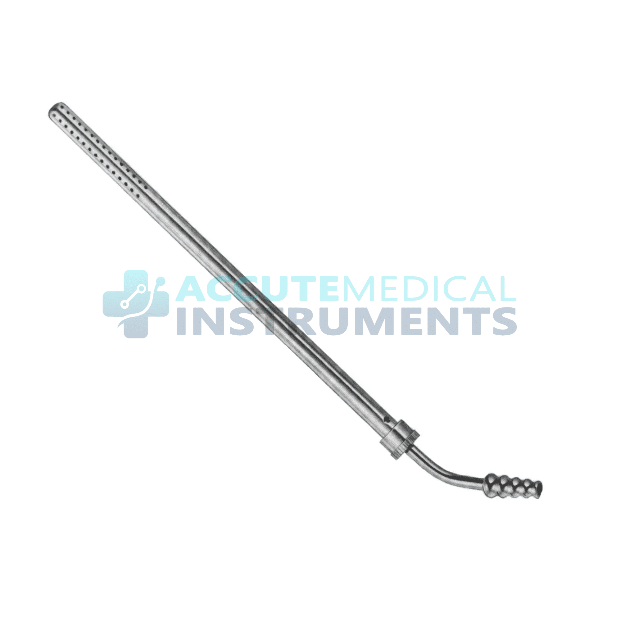 Poole Suction Tube Surgical Fluid Aspiration Instrument Stainless Steel